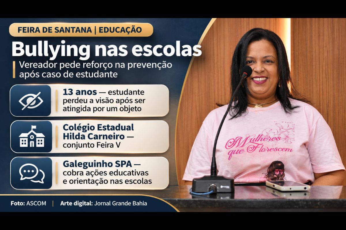 Galeguinho SPA manifestou solidariedade à adolescente de 13 anos atingida por um objeto no Colégio Estadual Hilda Carneiro e defendeu medidas educativas para prevenir a violência no ambiente escolar.
