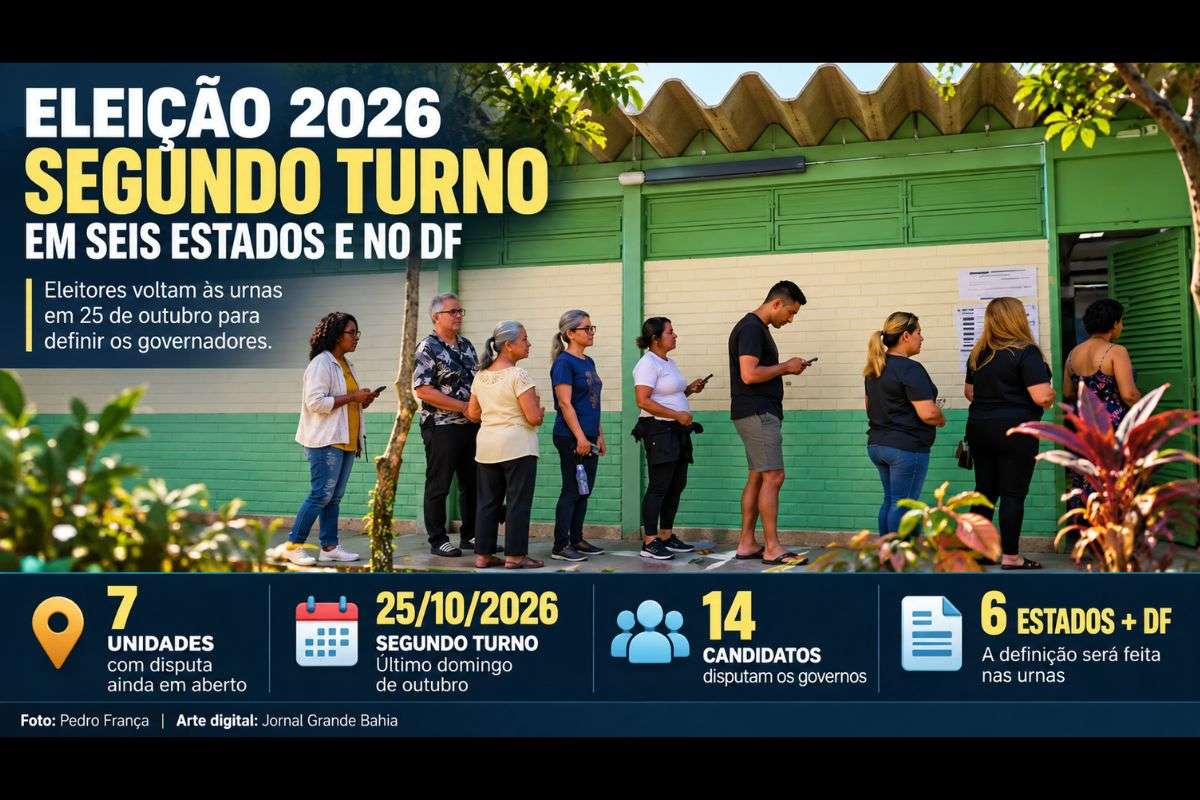 Sete unidades da Federação não definiram a disputa para governador no primeiro turno, e os eleitores voltarão às urnas em 25 de outubro para escolher os vencedores.