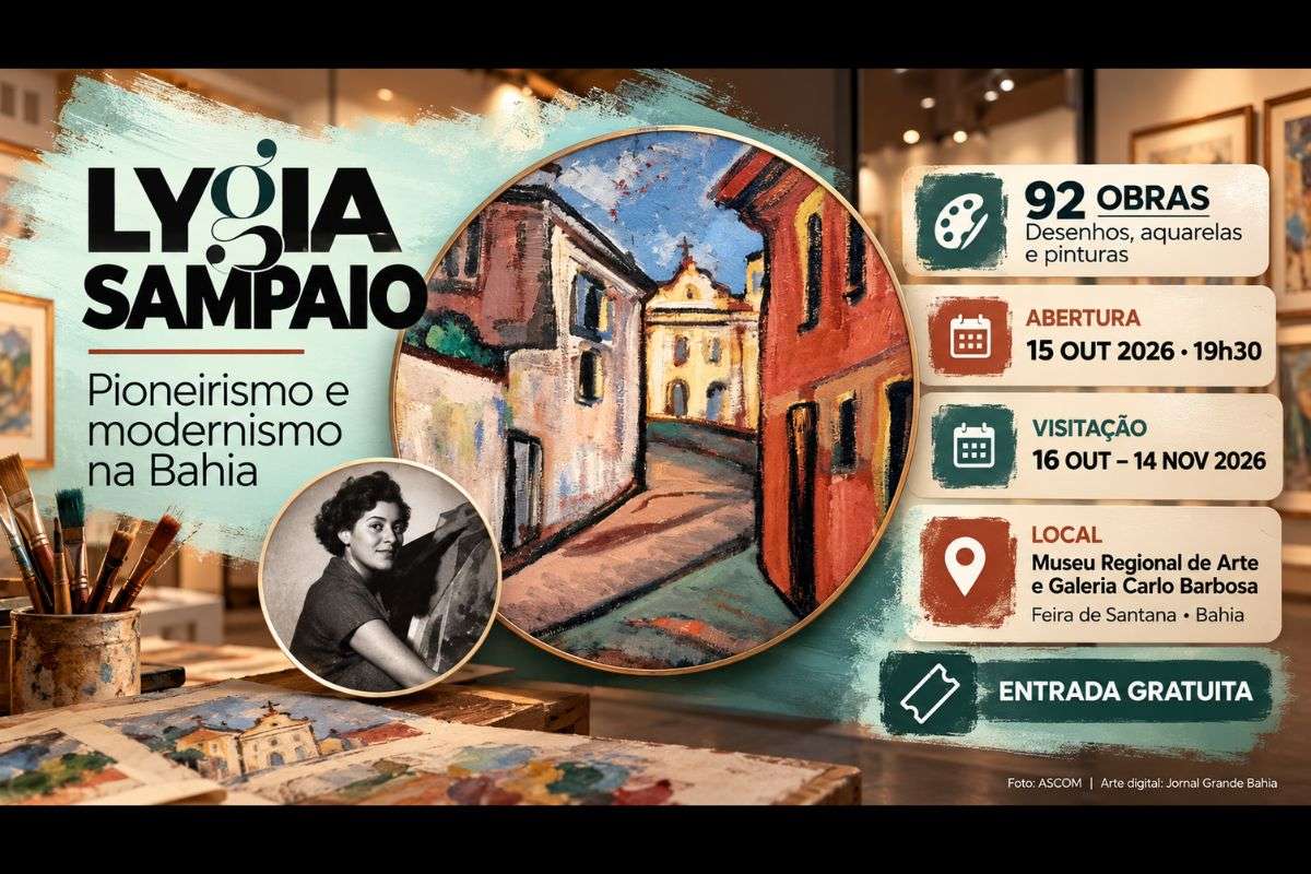 Mostra promovida pelo Cuca/Uefs será aberta em 15 de outubro de 2026, em Feira de Santana, com desenhos, aquarelas, pinturas, linha do tempo e vídeo sobre a trajetória da artista.