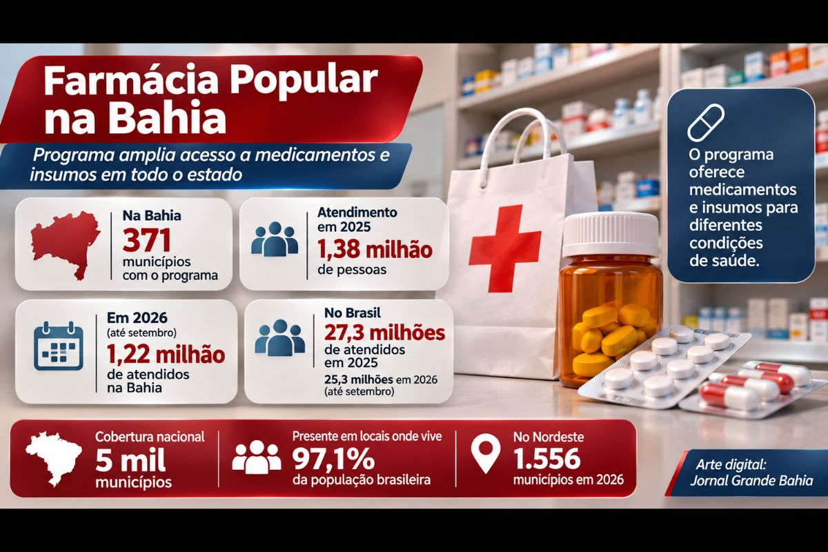 Programa beneficiou 27,3 milhões de brasileiros em 2025; em 2026, dados parciais até setembro apontam 1,22 milhão de atendidos na Bahia e cobertura nacional de 5 mil municípios.