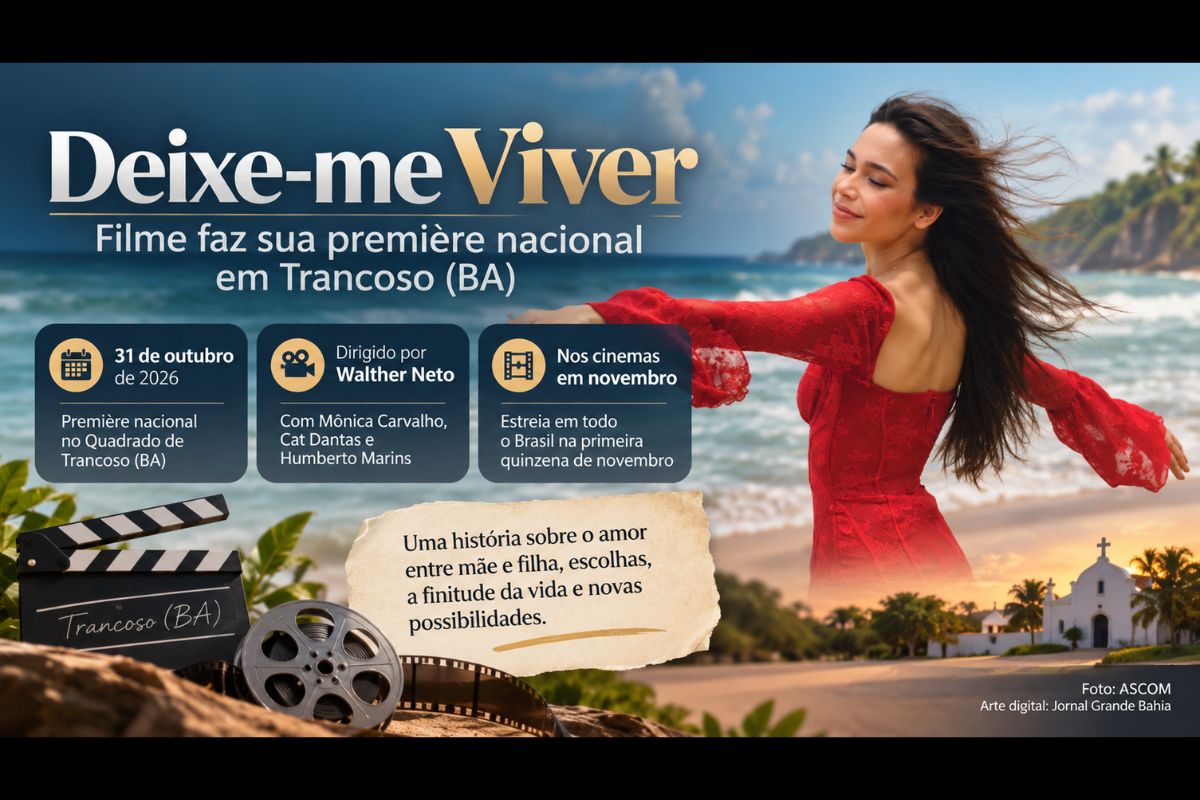 Dirigido por Walther Neto e protagonizado por Mônica Carvalho e Cat Dantas, longa-metragem terá première nacional no Quadrado de Trancoso, na Bahia, antes de chegar aos cinemas brasileiros em novembro.