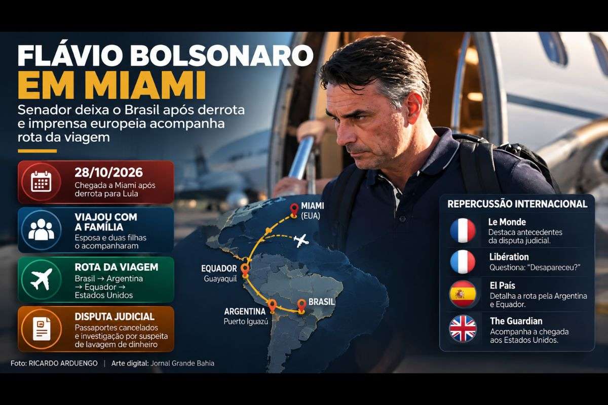Senador deixou o país com a família, passou pela Argentina e pelo Equador e desembarcou nos Estados Unidos em meio a uma disputa judicial sobre seus passaportes.