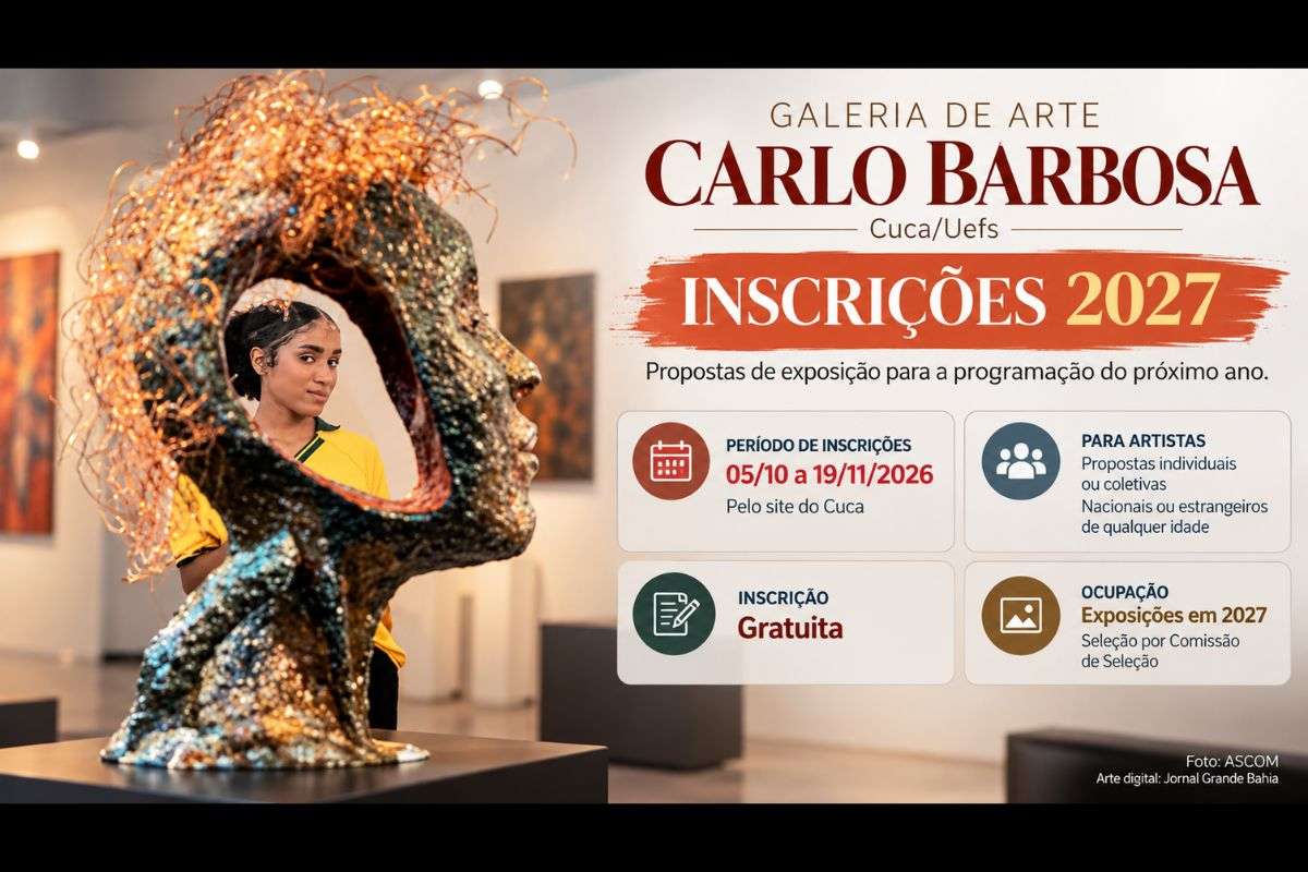 Edital gratuito recebe propostas individuais e coletivas de artistas nacionais e estrangeiros entre 5 de outubro e 19 de novembro de 2026.