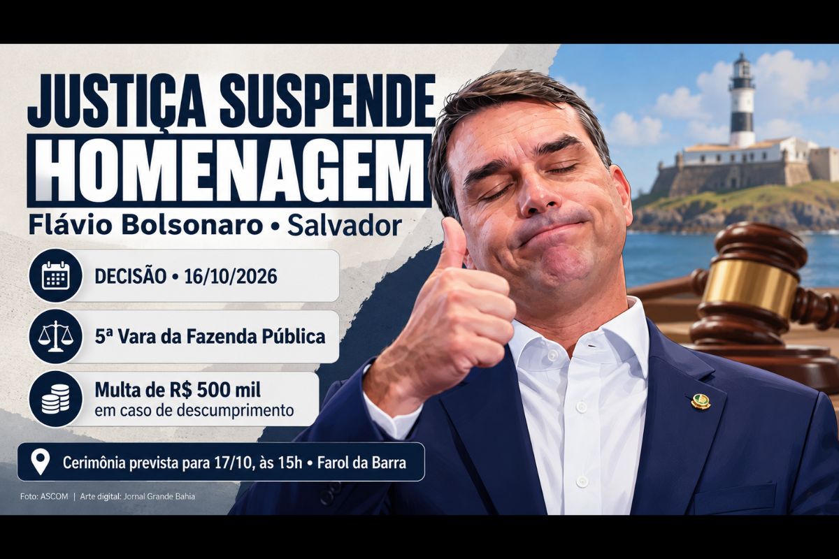 Decisão da 5ª Vara da Fazenda Pública impede cerimônia no Farol da Barra, marcada para sábado (17/10/2026), e barra transferência temporária da sede da Câmara Municipal.