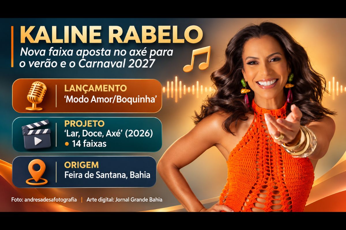 Cantora de Feira de Santana apresenta faixa inédita do audiovisual “Lar, Doce, Axé” (2026), que reúne 14 músicas e resgata referências da história da axé music.
