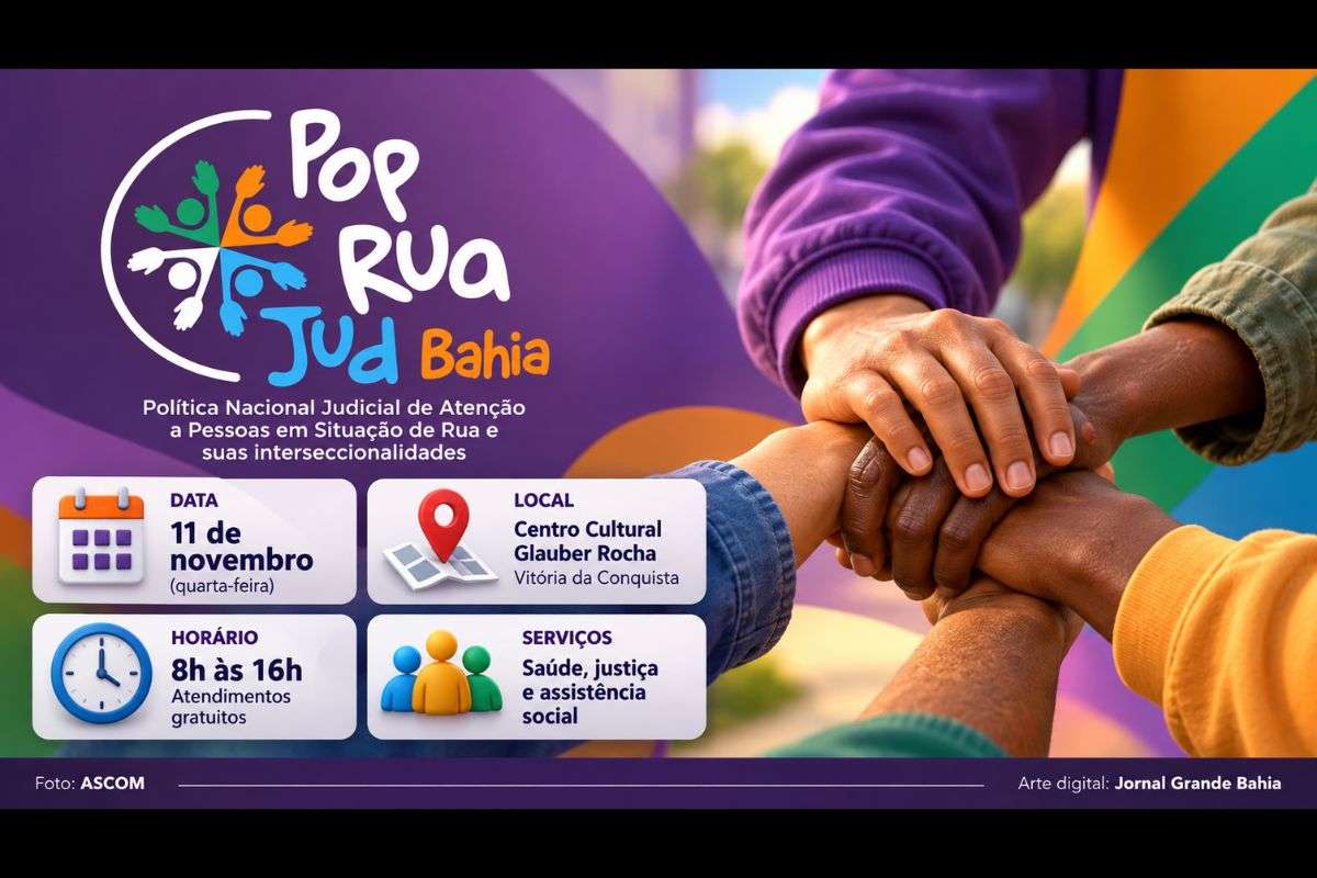 Quinta edição do mutirão será realizada em 11 de novembro, no Centro Cultural Glauber Rocha, com atendimentos das 8h às 16h e participação de mais de 20 instituições públicas.