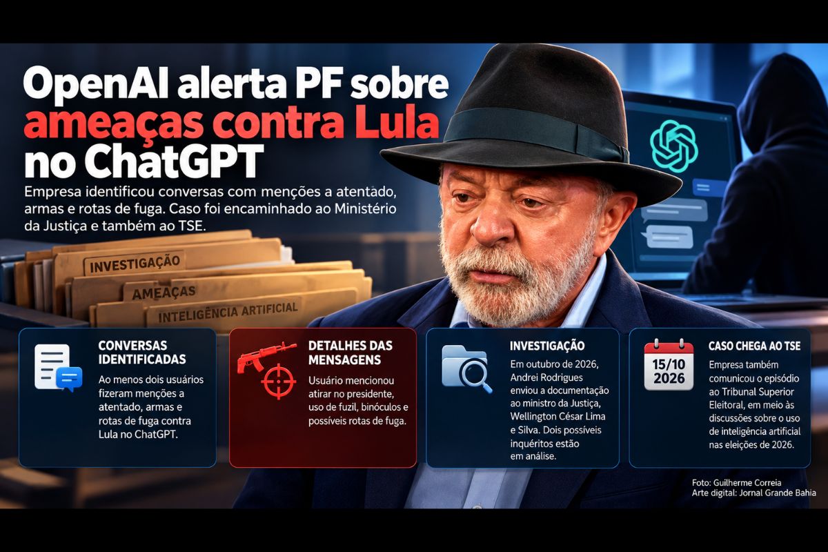 Empresa identificou conversas com referências a atentado, armas e rotas de fuga; Documentação foi encaminhada ao Ministério da Justiça, e o caso também foi comunicado ao TSE.