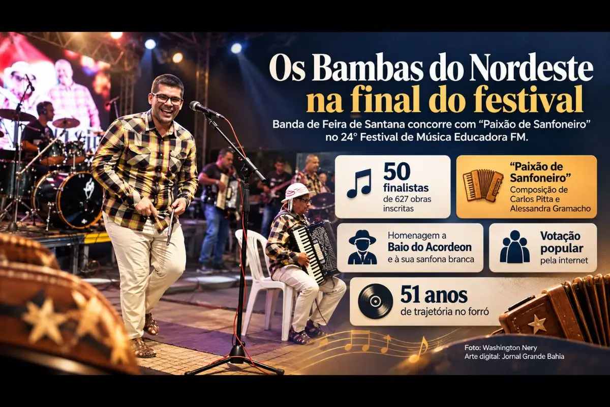 Canção “Paixão de Sanfoneiro”, última composição de Carlos Pitta gravada, está entre as 50 finalistas de 627 obras inscritas na 24ª edição do festival.