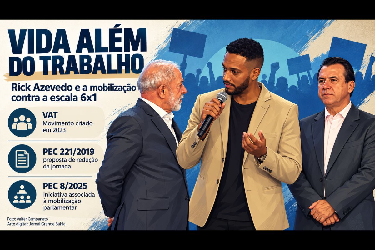 Ex-balconista de farmácia e fundador do movimento VAT, Rick Azevedo atribui à mobilização de trabalhadores e à articulação parlamentar o avanço da proposta de redução da jornada de trabalho no Brasil.