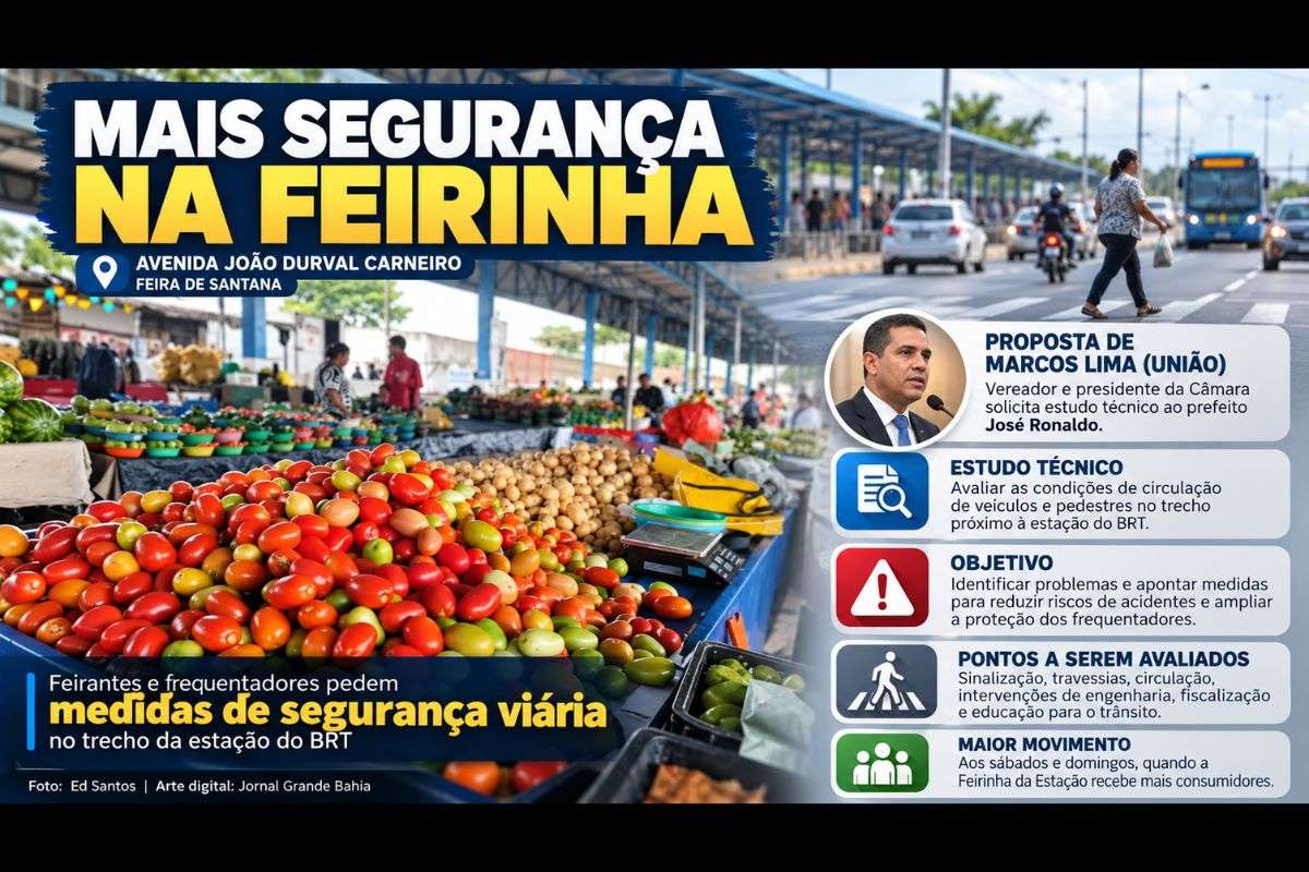 Indicação apresentada pelo vereador Marcos Lima propõe estudo técnico para avaliar sinalização, travessias, fiscalização e intervenções no trecho próximo à estação do BRT.