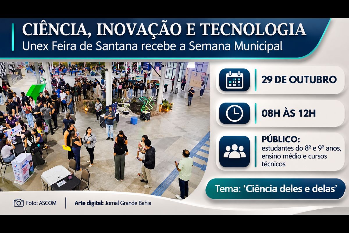 Evento com o tema “Ciência deles e delas” reunirá estudantes da educação básica, professores e comunidade acadêmica para atividades práticas, experiências científicas e discussão sobre o futuro das profissões.