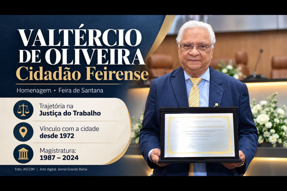 Homenagem foi realizada pela Câmara Municipal de Feira de Santana, por iniciativa da vereadora Eremita Mota, em reconhecimento à trajetória do magistrado e à sua relação com o município desde 1972.
