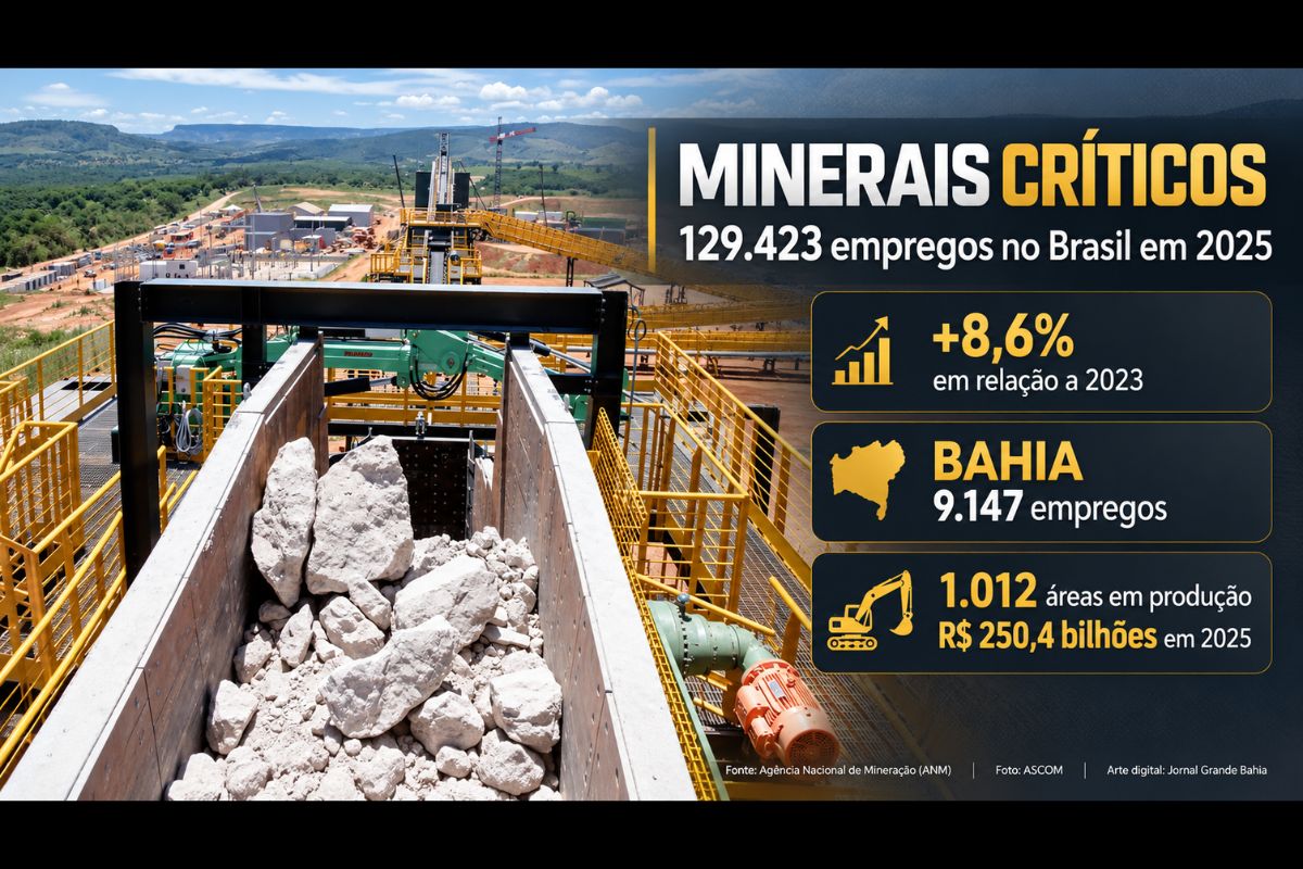 Portal da Agência Nacional de Mineração reúne dados sobre emprego, salários, produção e comércio exterior e aponta crescimento de 8,6% nas ocupações do setor entre 2023 e 2025.